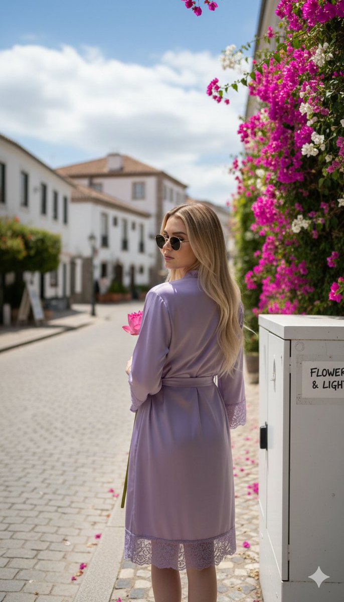 Photorealistic Portrait in a European Street with Bougainvillea