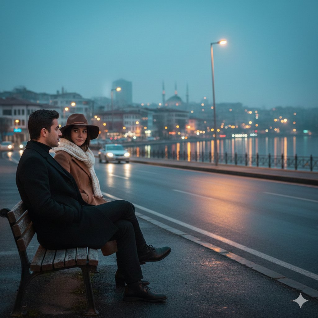 Cinematic Evening Scene in Istanbul