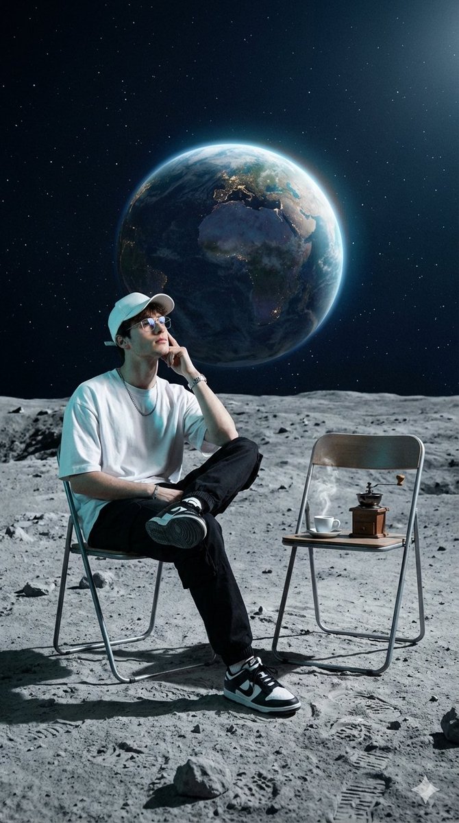 Surreal Cinematic Fashion Editorial on a Lunar Plain