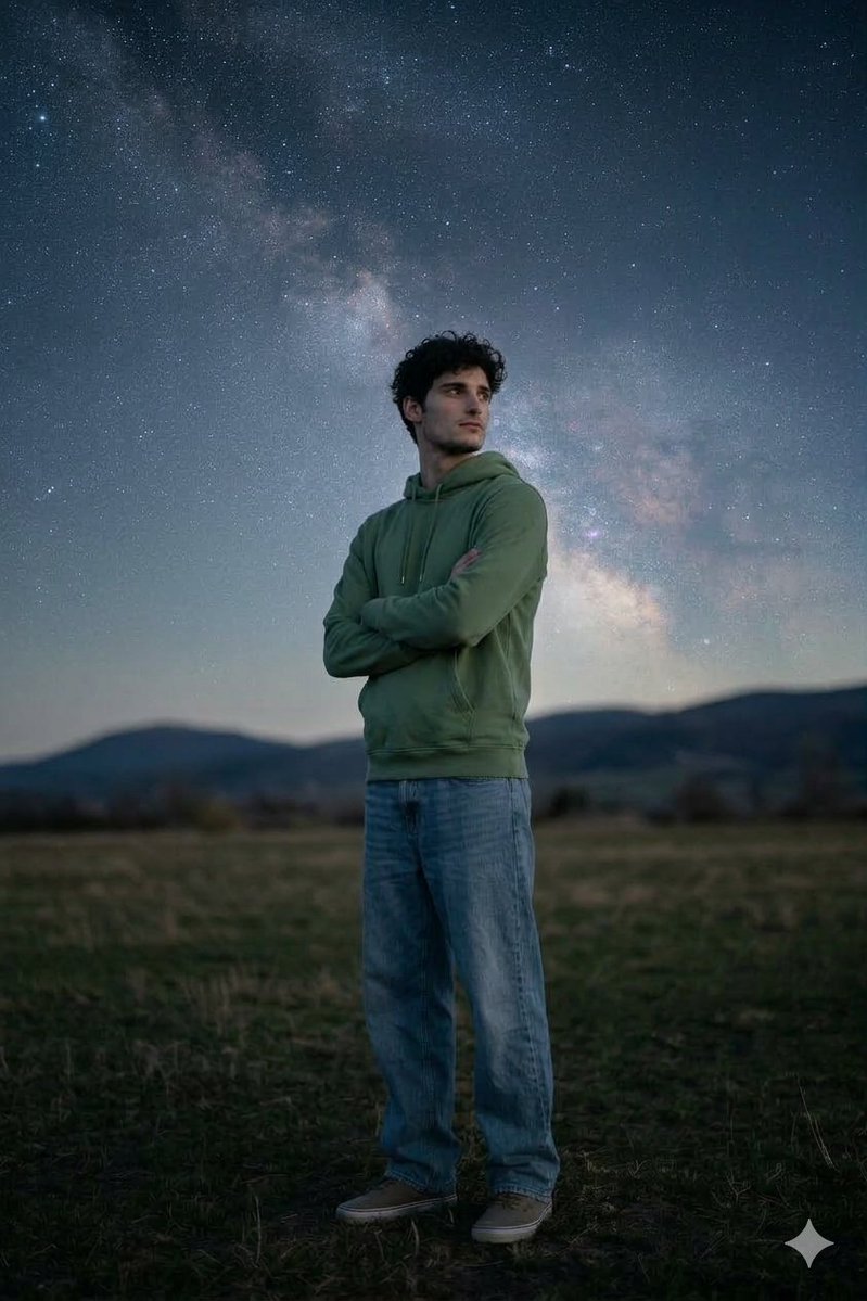 Man Under Starry Sky Cinematic Prompt 3