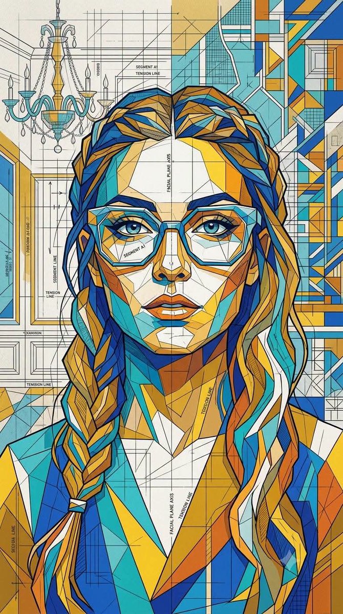 Geometric Mosaic Portrait Illustration 2