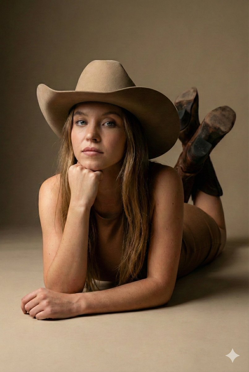 Raw Editorial Fashion Portrait with Cowboy Hat and Boots 2