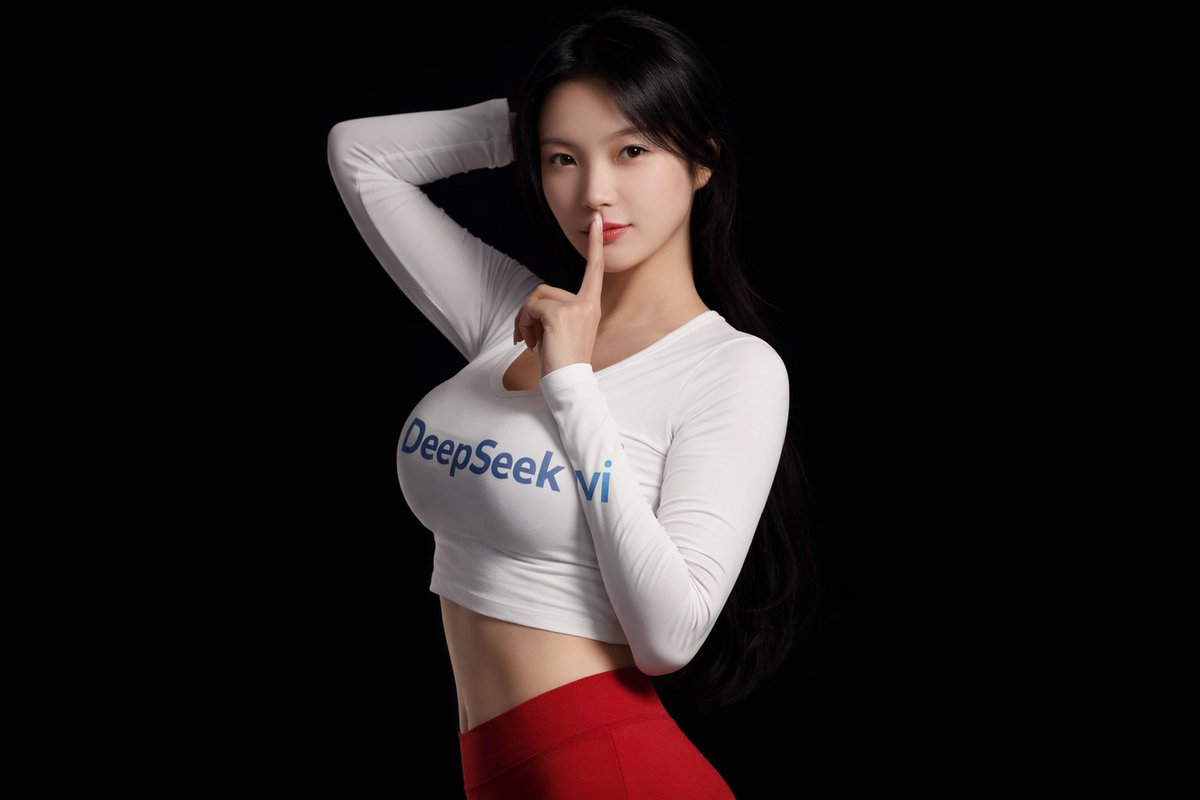 Photorealistic Asian Female Model in DeepSeek Outfit Prompt