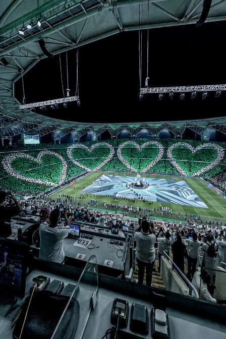 Stadium Tifo Heart Shapes Video Prompt