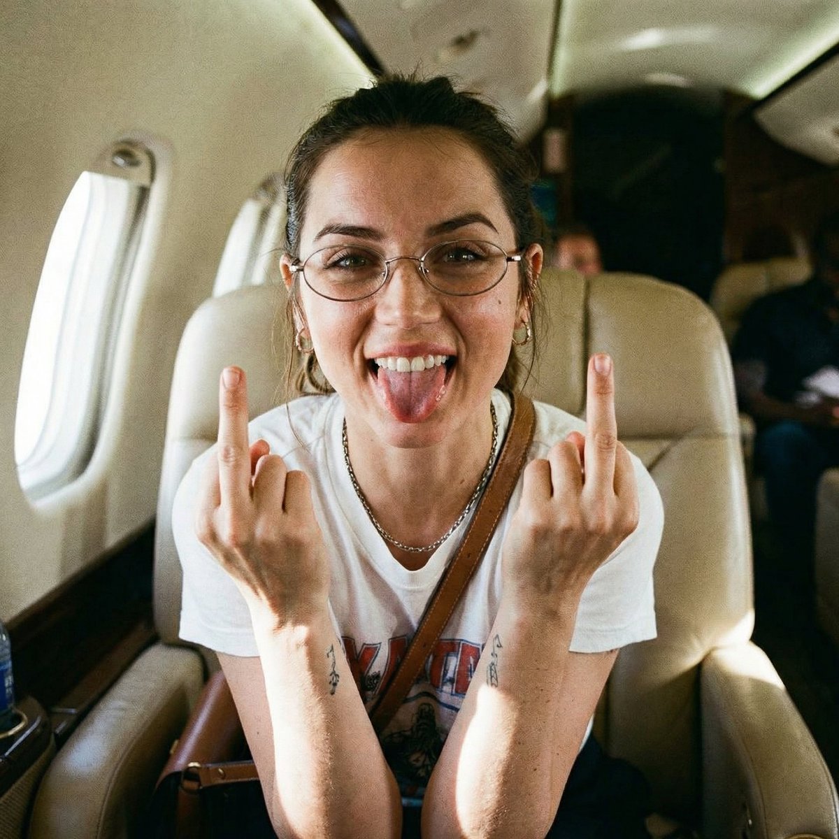 Unfiltered Paparazzi-Style Portrait in a Private Jet 3