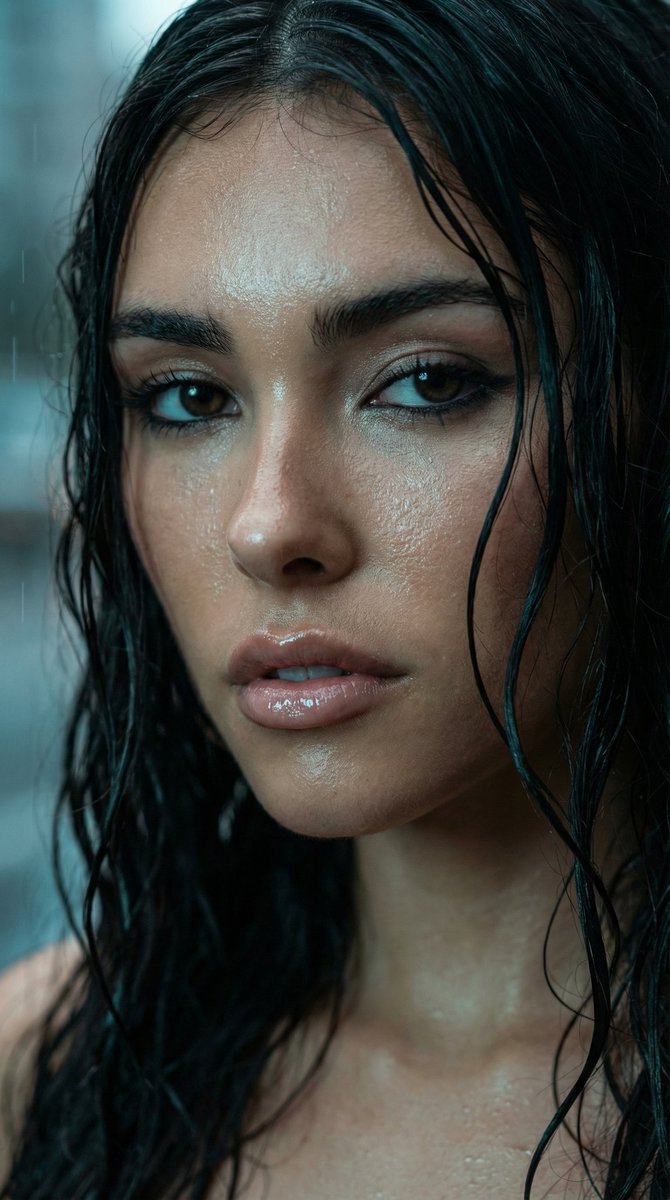 Hyper-realistic Macro Portrait of Anya Taylor-Joy with Wet Hair 2