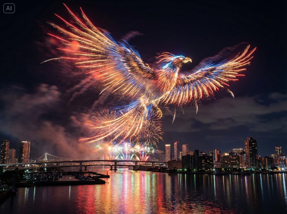 Photorealistic Fireworks Display Prompt for Dreamina AI 4