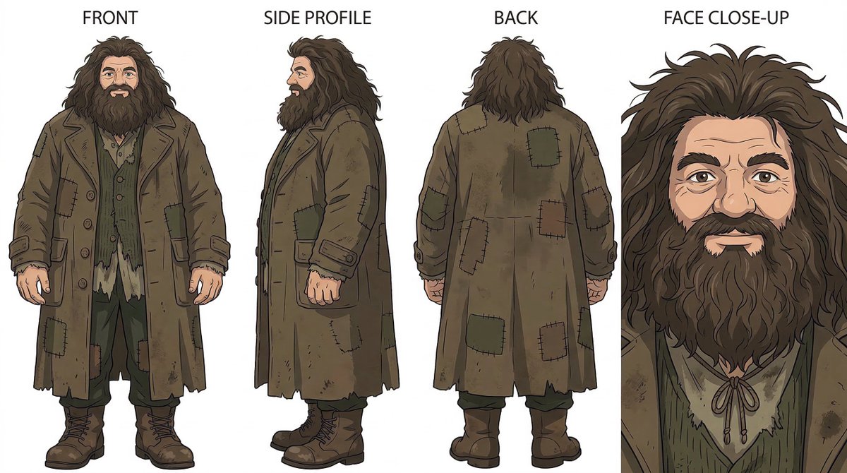 Ghibli-Inspired Character Turnaround 3