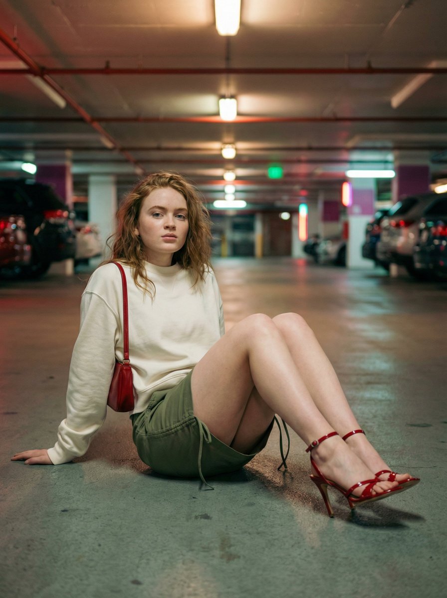 Cinematic Fashion Portrait in Underground Parking 5
