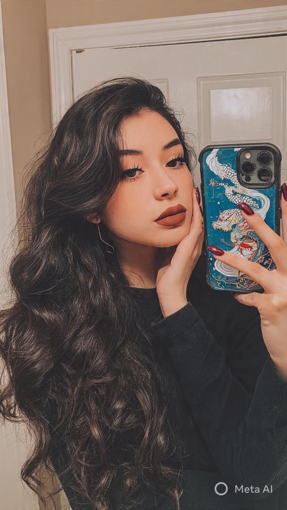 Instagram Aesthetic Mirror Selfie with Dragon Phone Case