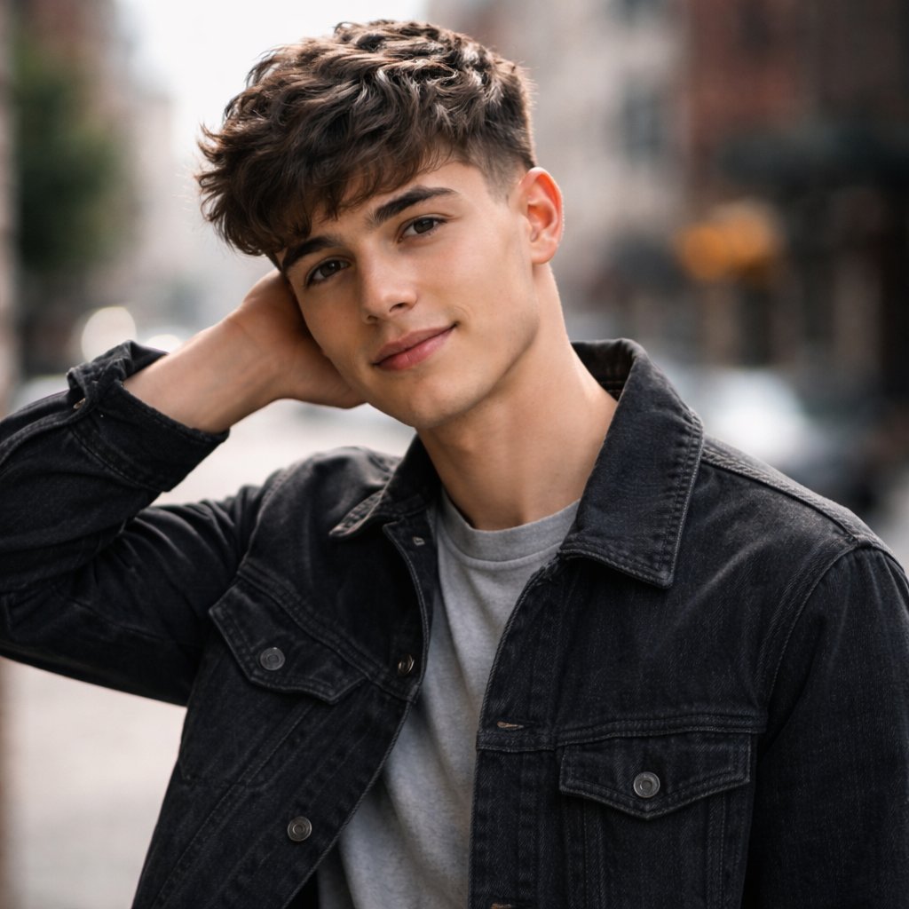 Urban Portrait of Young Man by Brick Wall 2