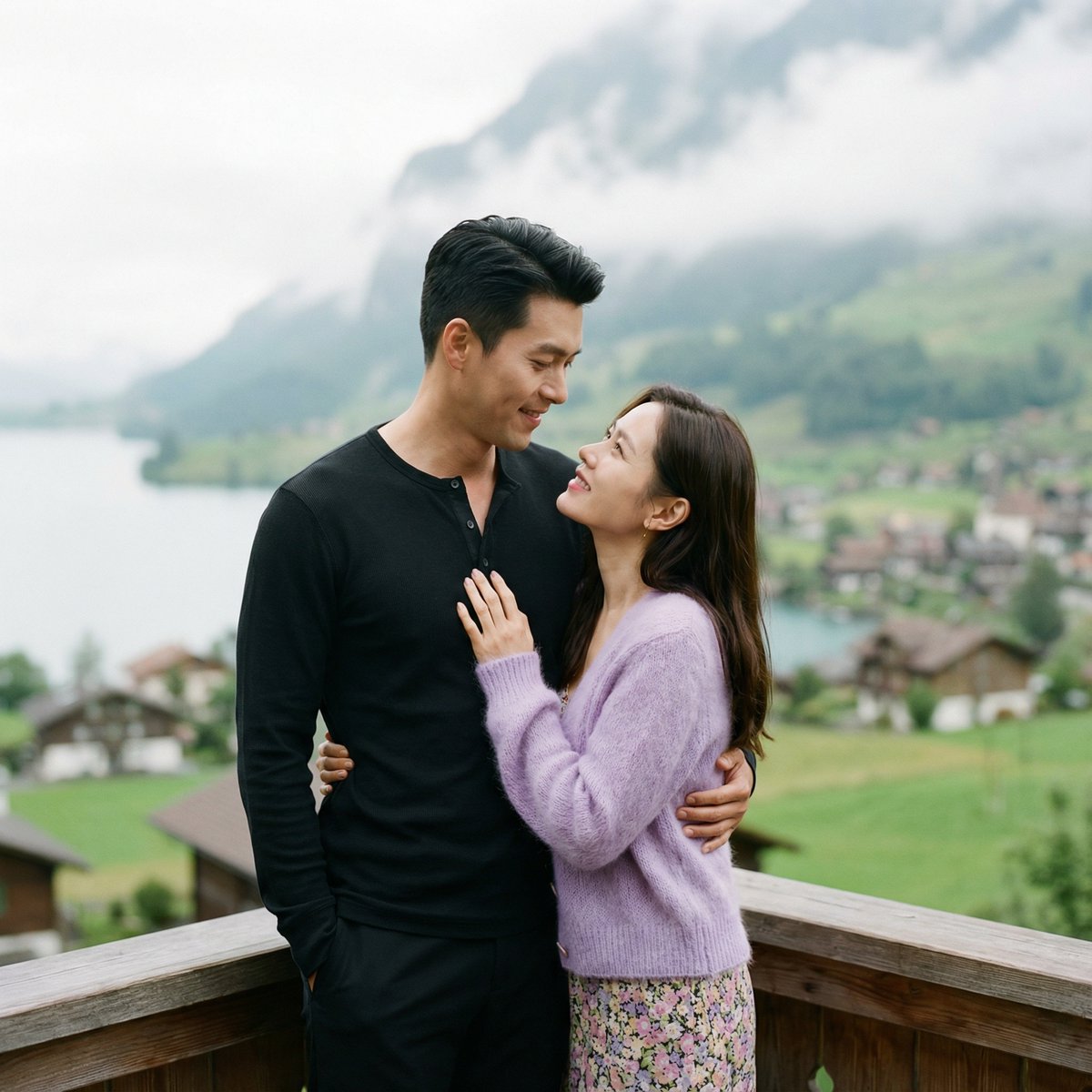K-Drama Romantic Lakeside Embrace Prompt