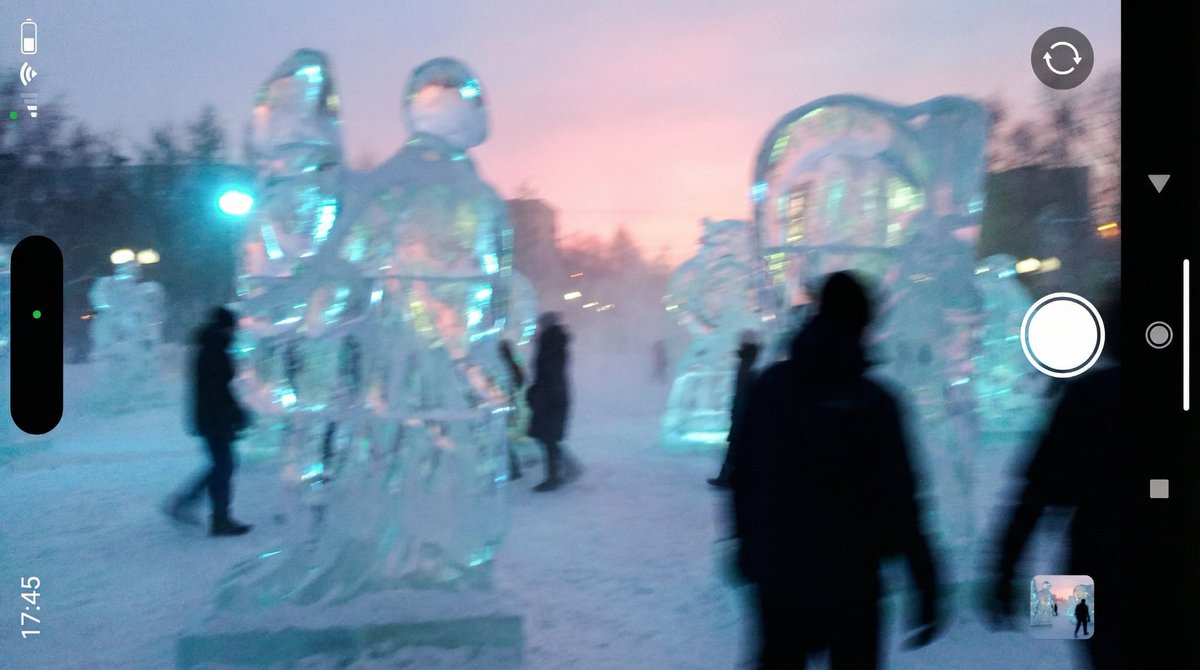 Candid iPhone Photo of Ice Sculpture Installation 4