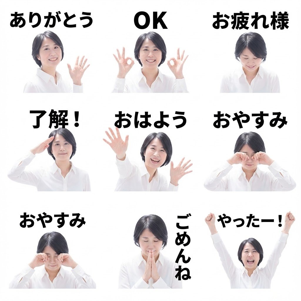 8 LINE stickers from a person image