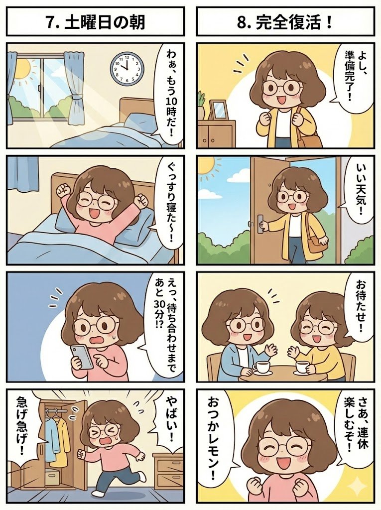 Connected series of four-panel manga strips 4