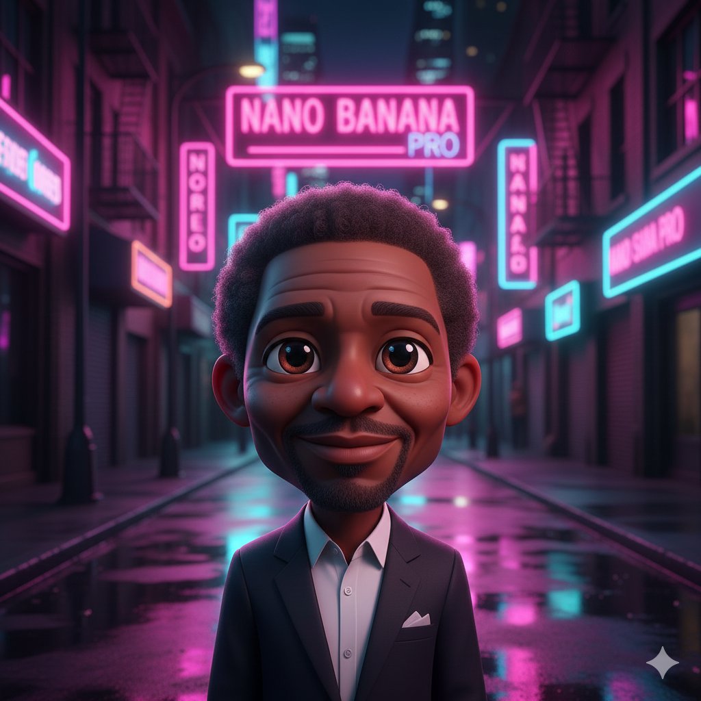 3D Neon Caricature of a Celebrity 4
