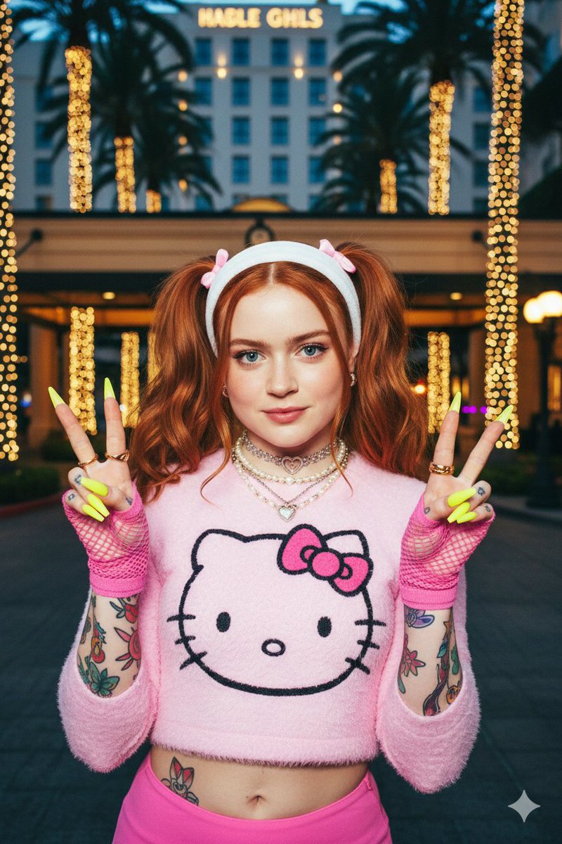 Y2K Bimbo Aesthetic Portrait Generation Prompt for Sadie Sink 2