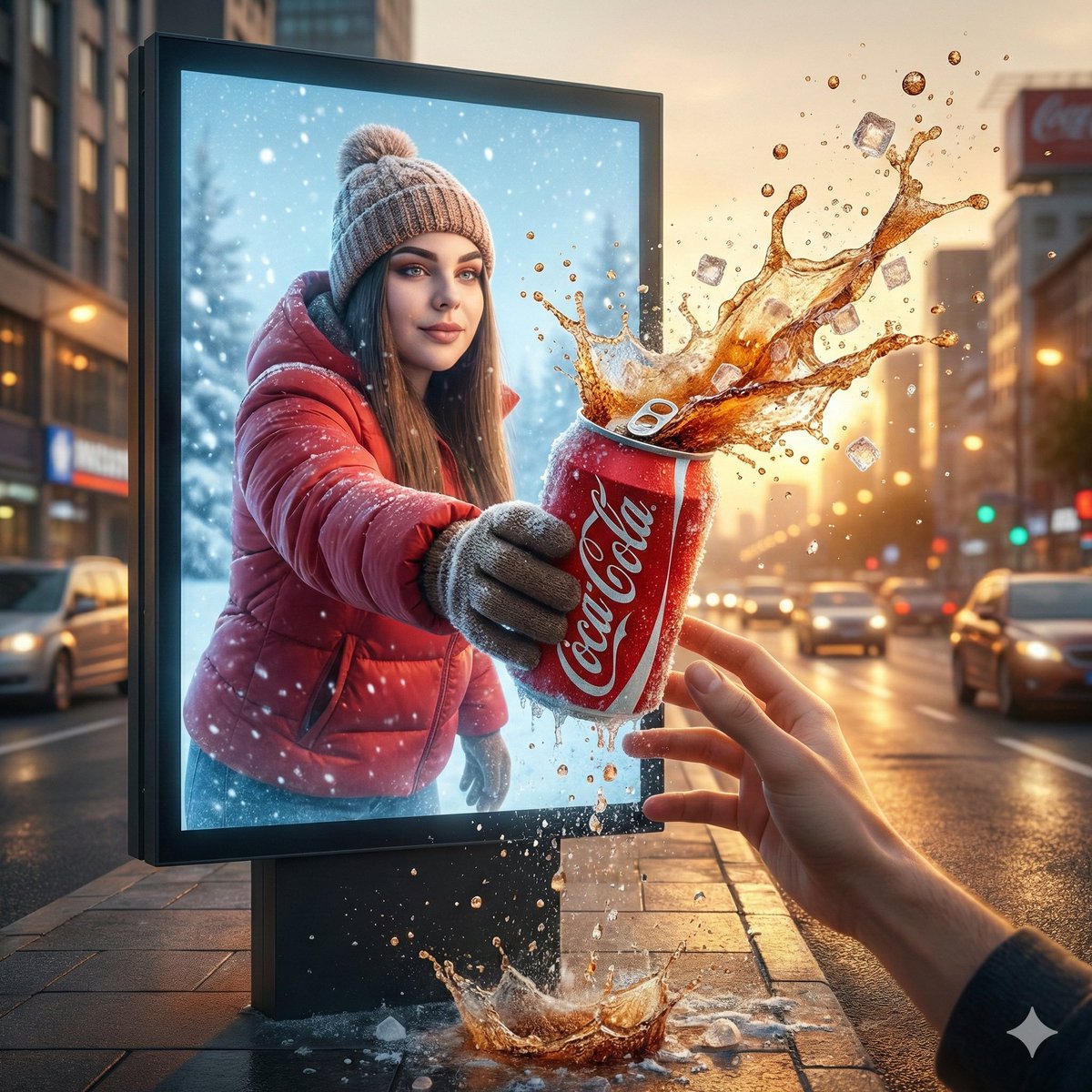 Surreal Billboard Advertisement with Hand Exchange 3