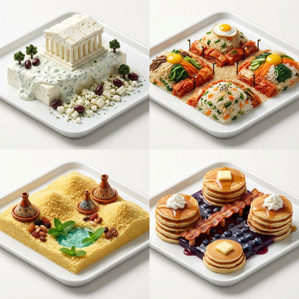 Hyper-Realistic Miniature Food Landscapes Grid