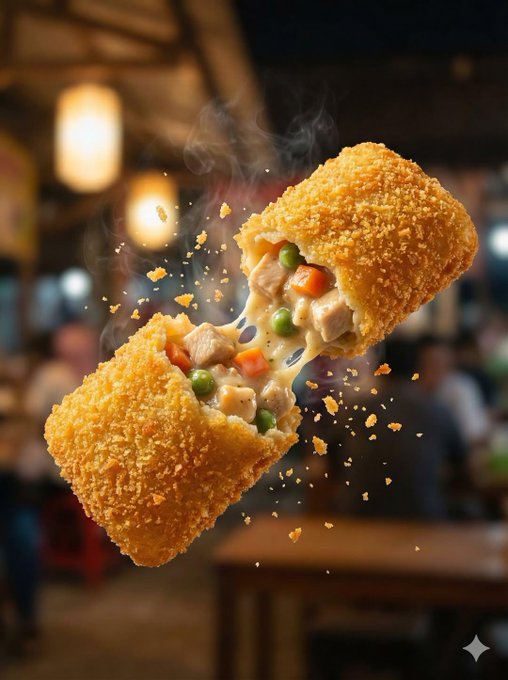 Ultra-Realistic Fried Snack Explosion Food Photography Prompt