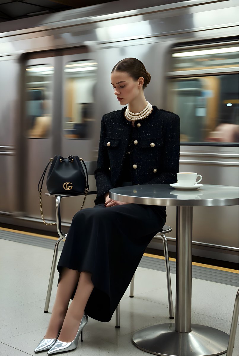 Gucci Campaign Subway Platform Fashion Prompt 4