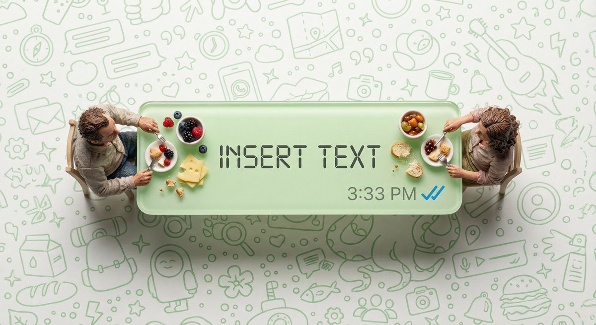 WhatsApp Speech Bubble Dining Table Macro Shot 3