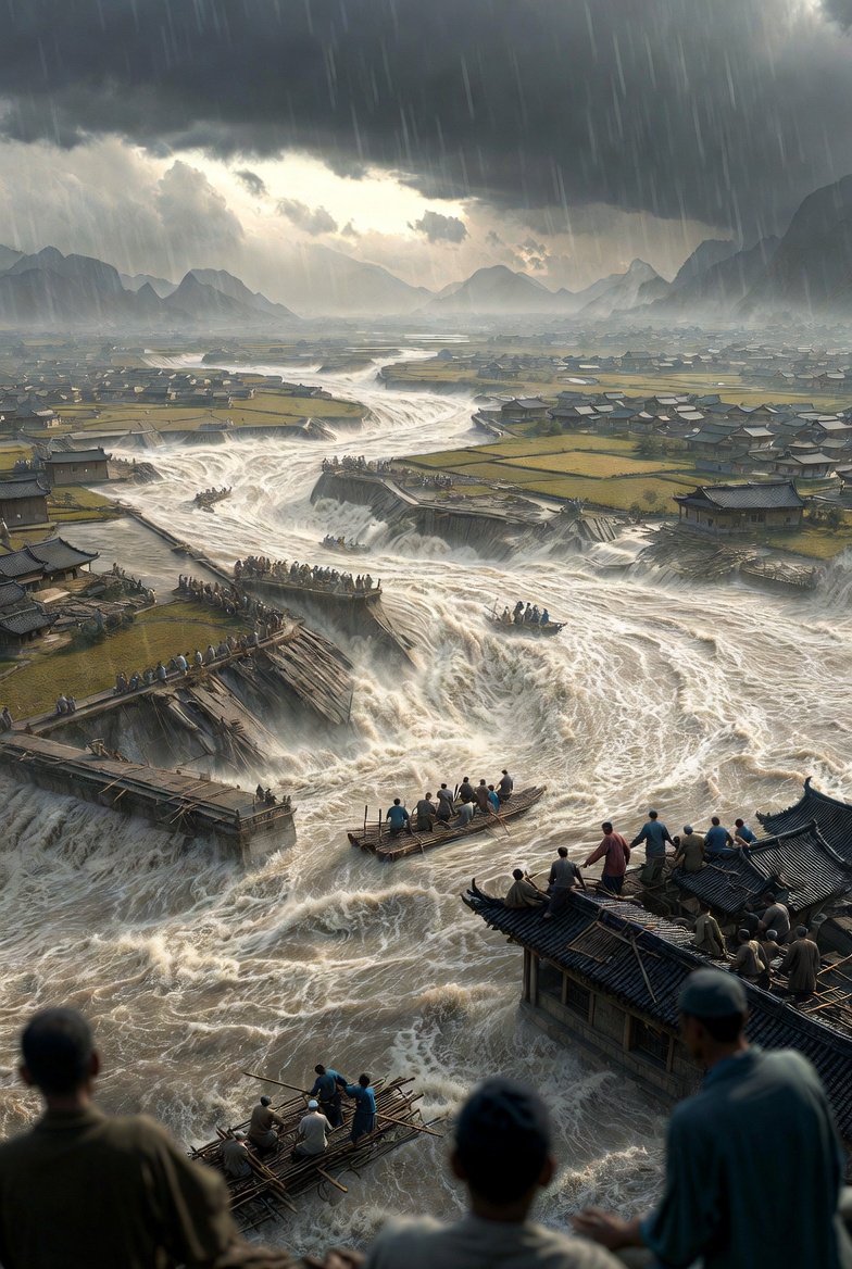 Historical Epic Scene: 1887 Yellow River Flood