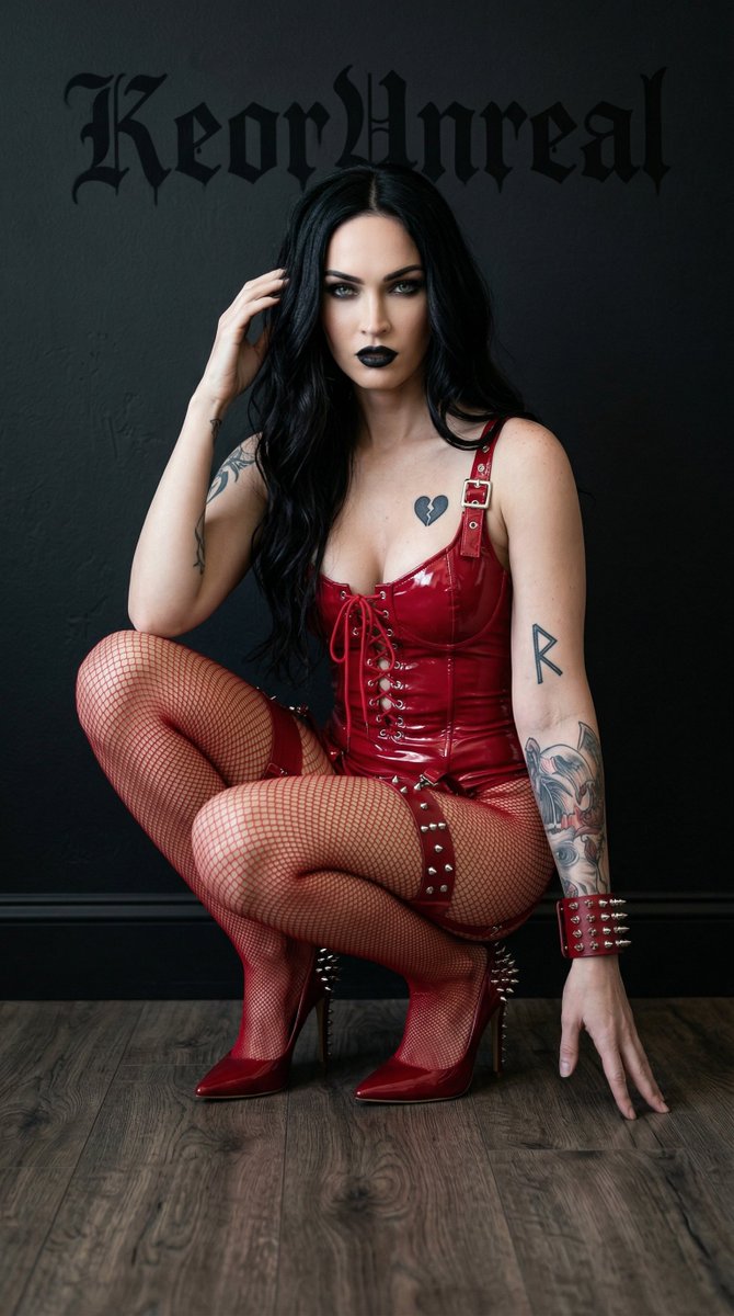 Goth Aesthetic Portrait with Spiked PVC Bodysuit 3
