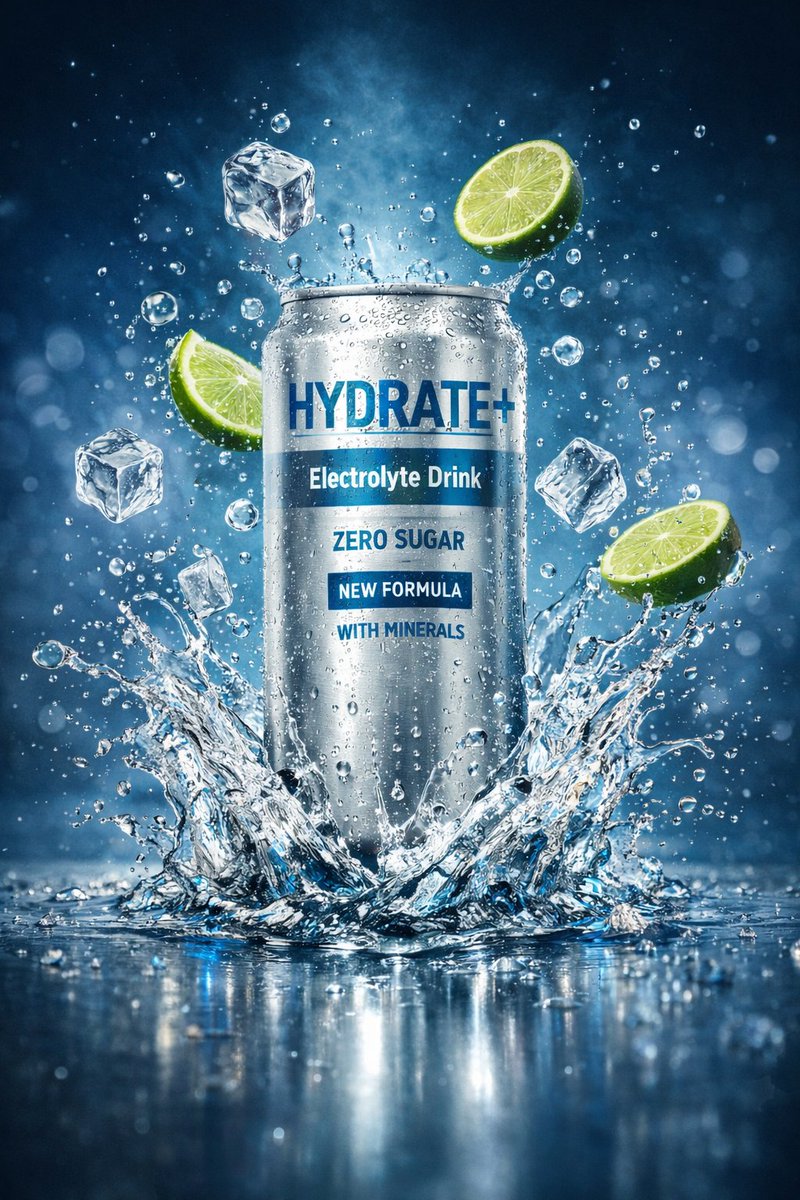 Hyper-Realistic Commercial Product Photography Showcase (Yogurt & Electrolyte) 4