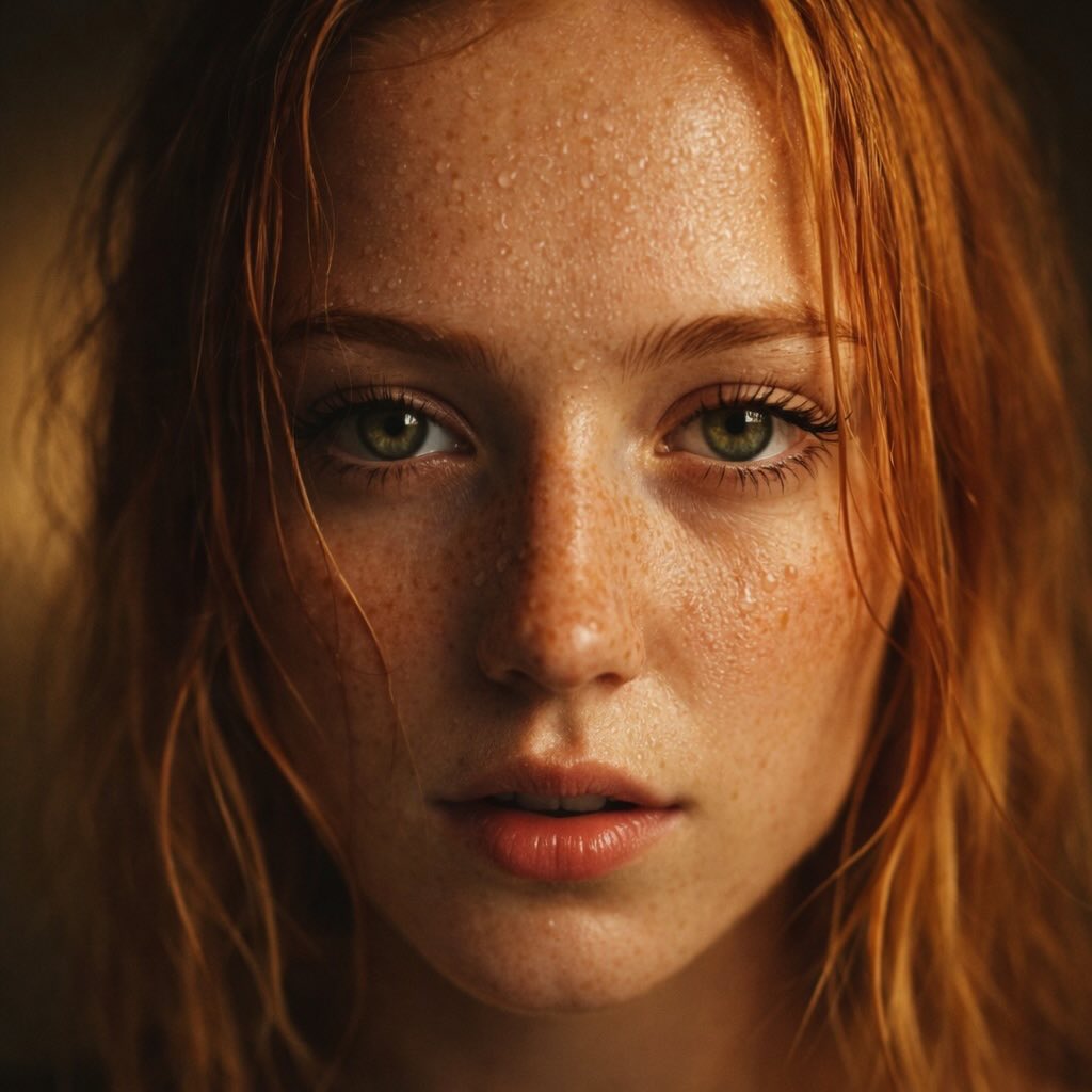 Red-Haired Woman Cinematic Close-Up Portraits 2