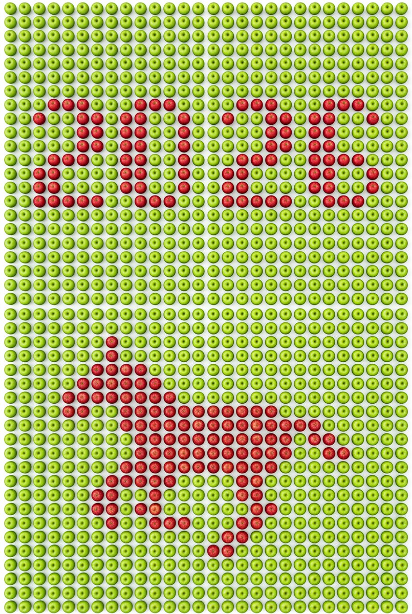 Pixel Art Grid using Fruit Flat-Lay Photography Prompt