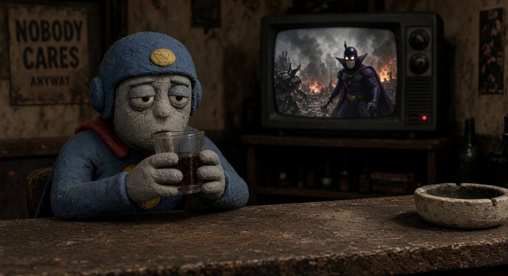 Claymation Captain Apathy Scene