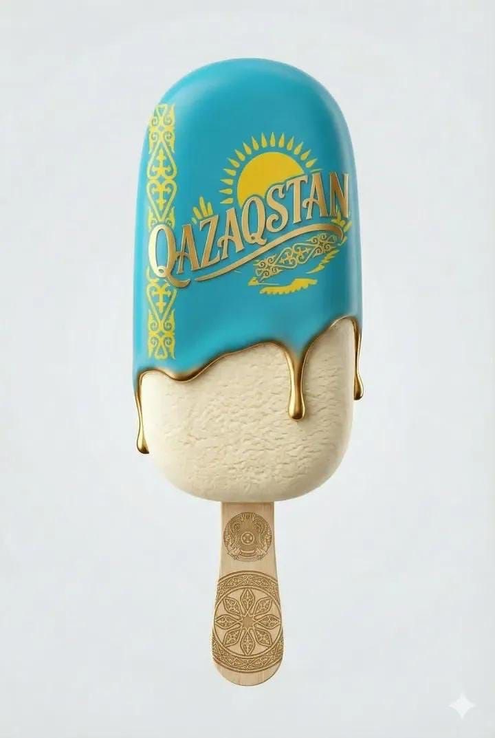 Ultra-realistic product shot of a premium ice cream bar inspired by Kazakhstan 2