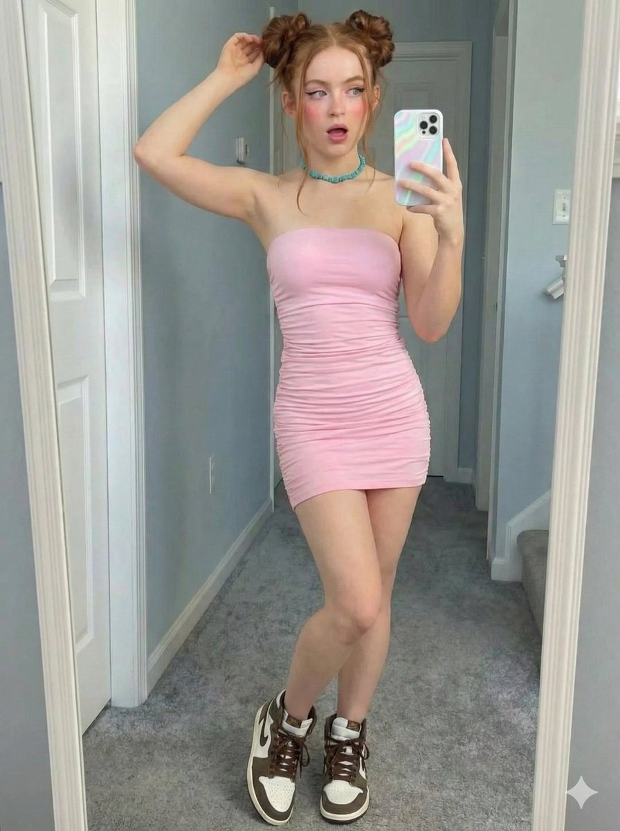 Sadie Sink E-Girl Mirror Selfie Prompt 4
