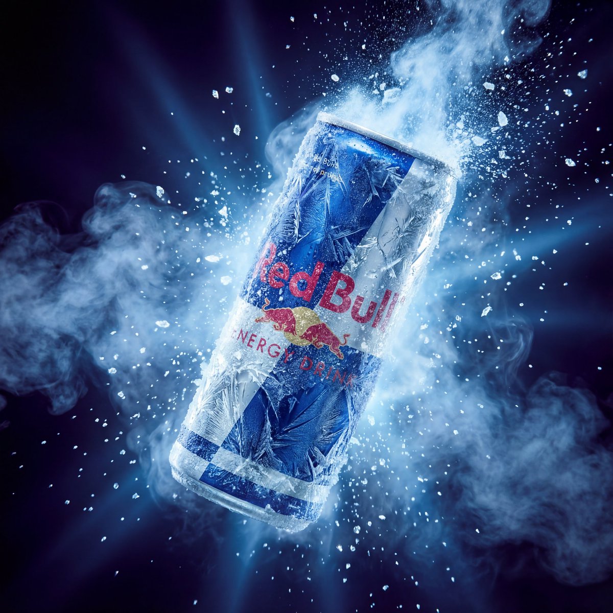 Hyper-Realistic Red Bull Can Ice Explosion Commercial