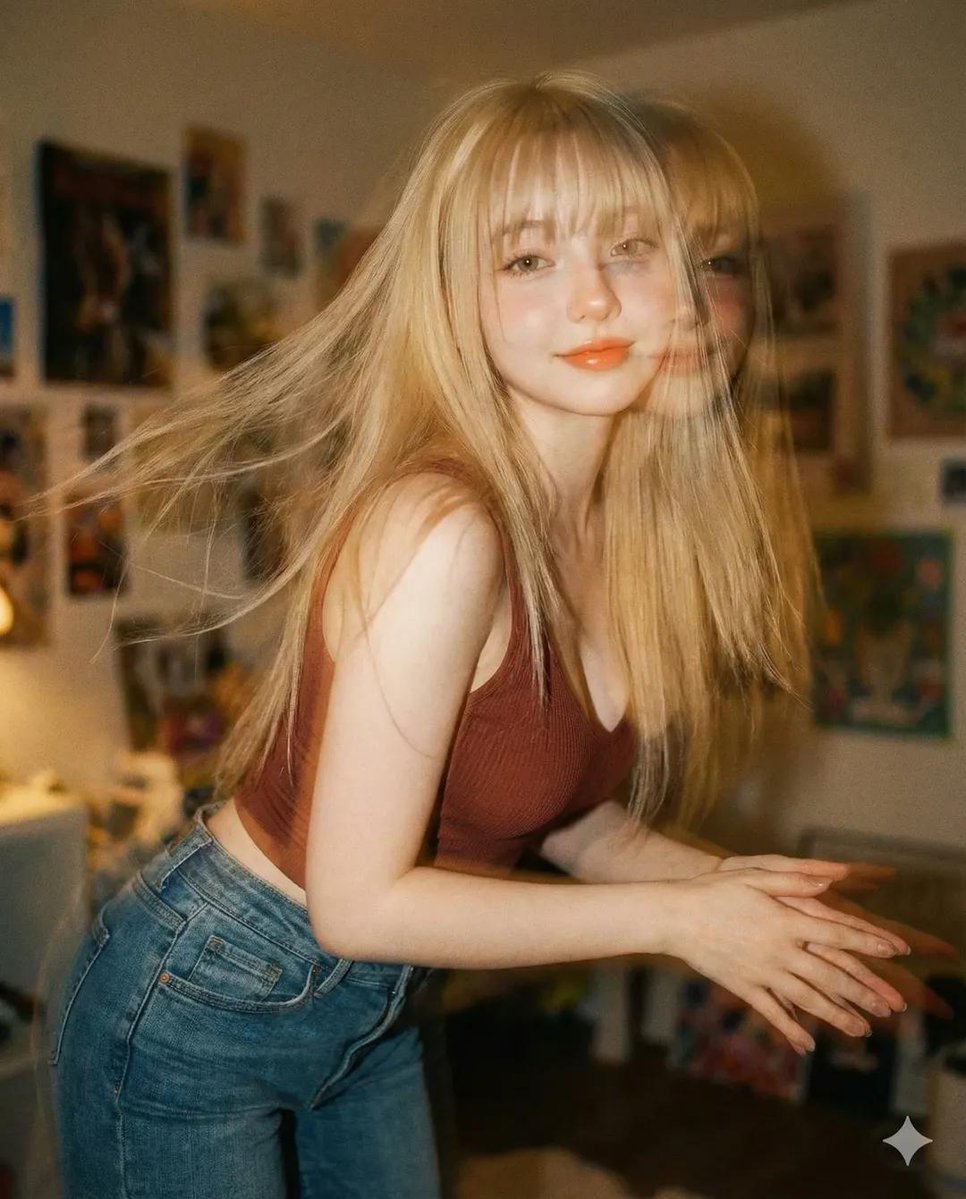 Dreamcore Portrait with Motion Blur and Double Exposure 2