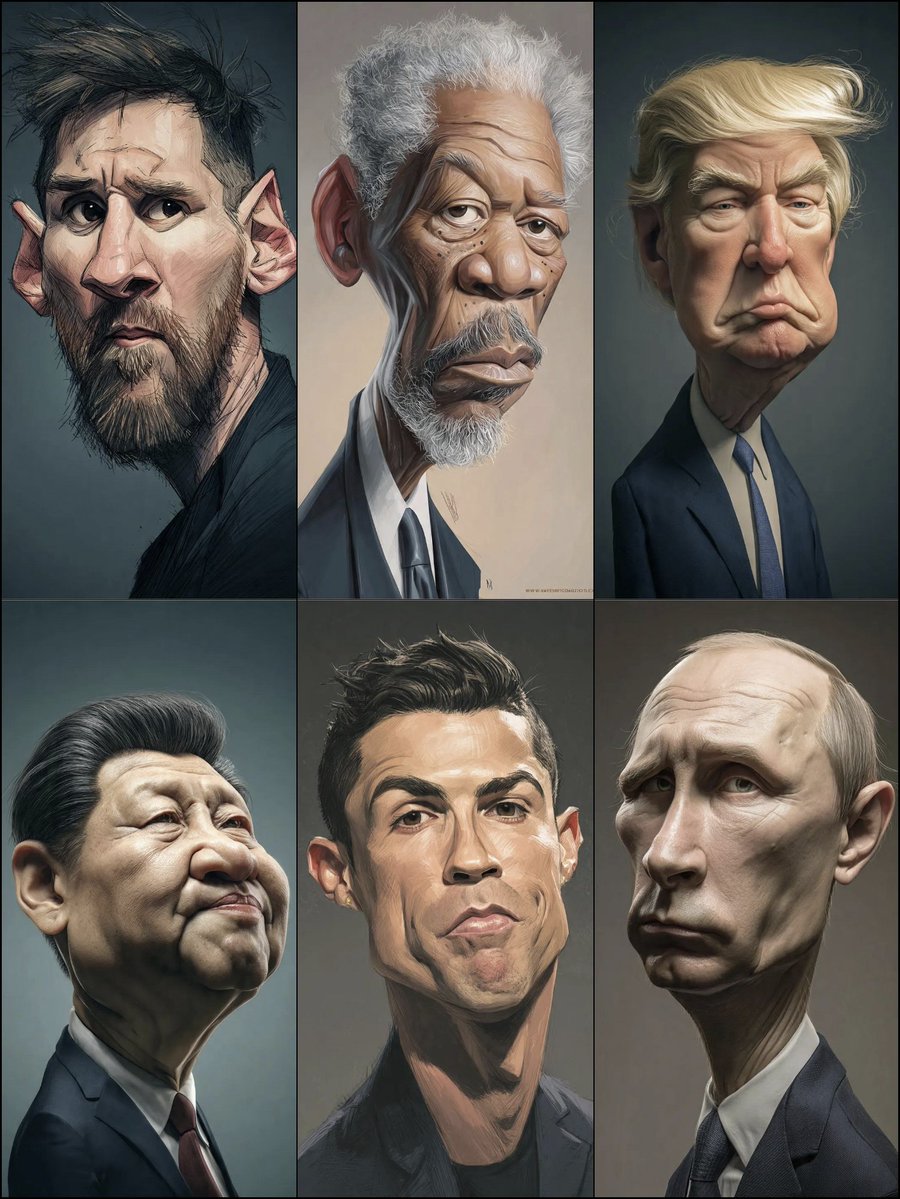 Hyperrealistic Caricature Portrait