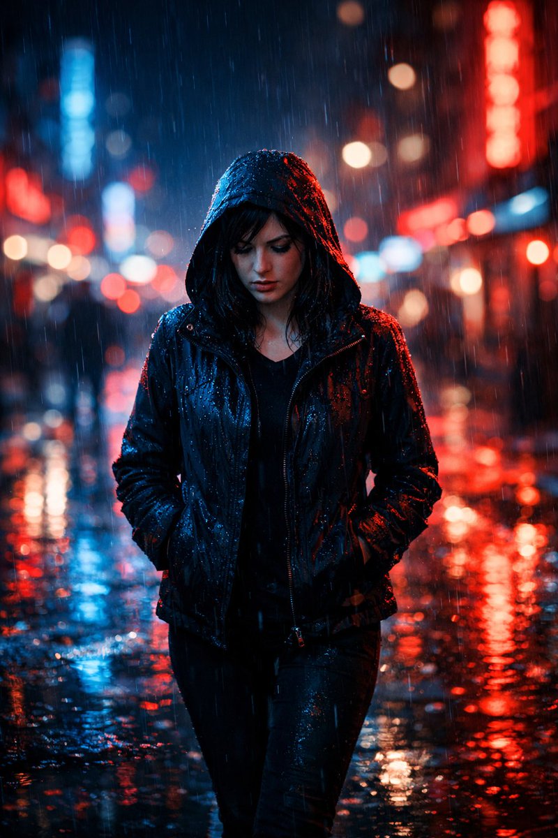 Cinematic Night Street Scene Prompt 2