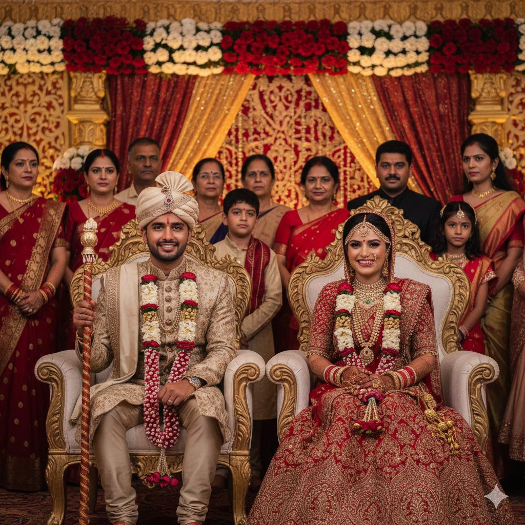 Photorealistic Indian Wedding Ceremony Scene