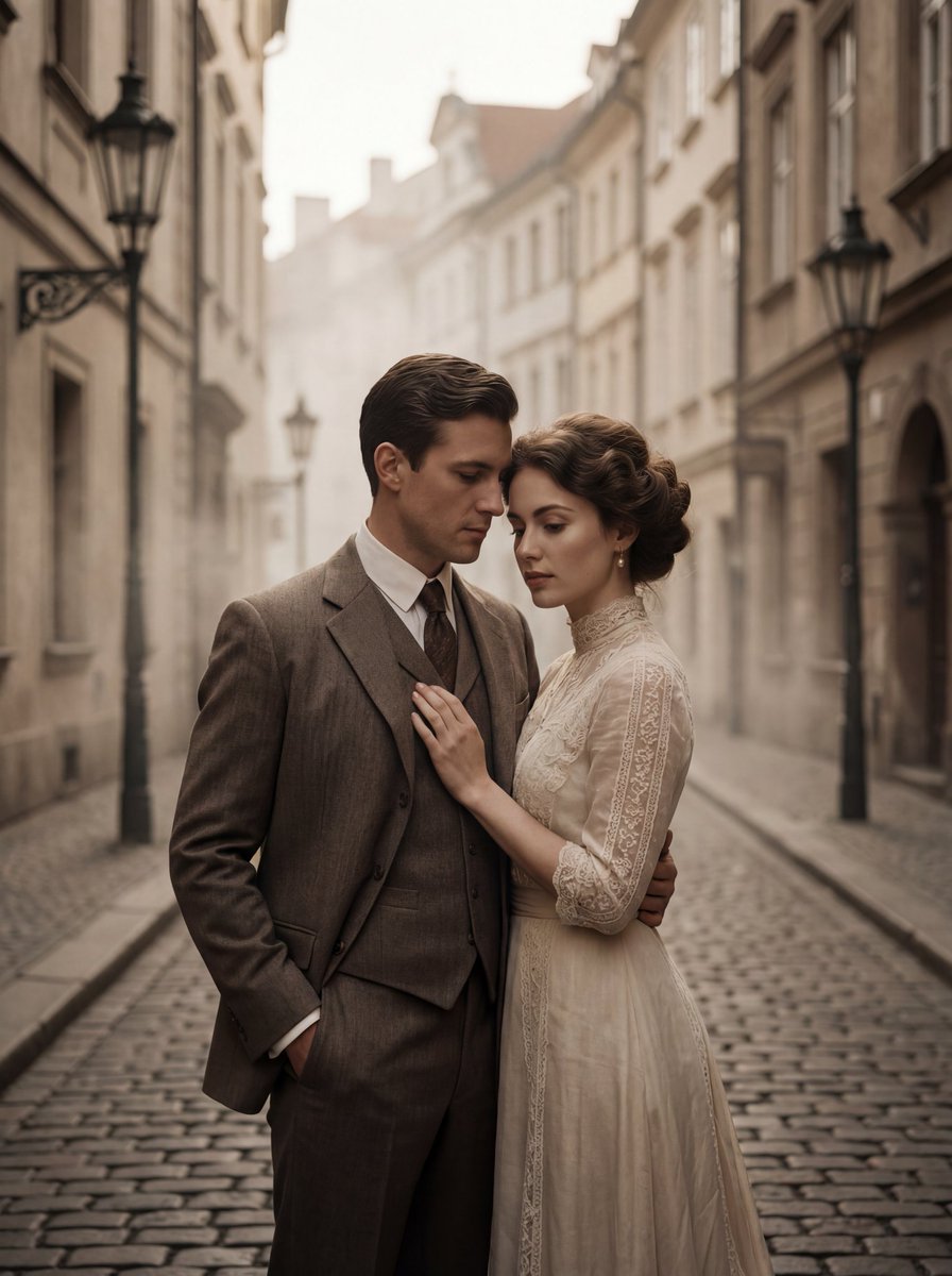 Ultra-Premium Cinematic 1900s Couple Portrait