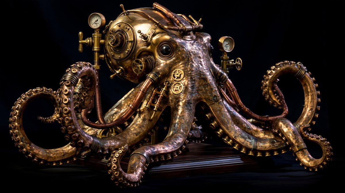Intricate Steampunk Mechanical Sculpture 3