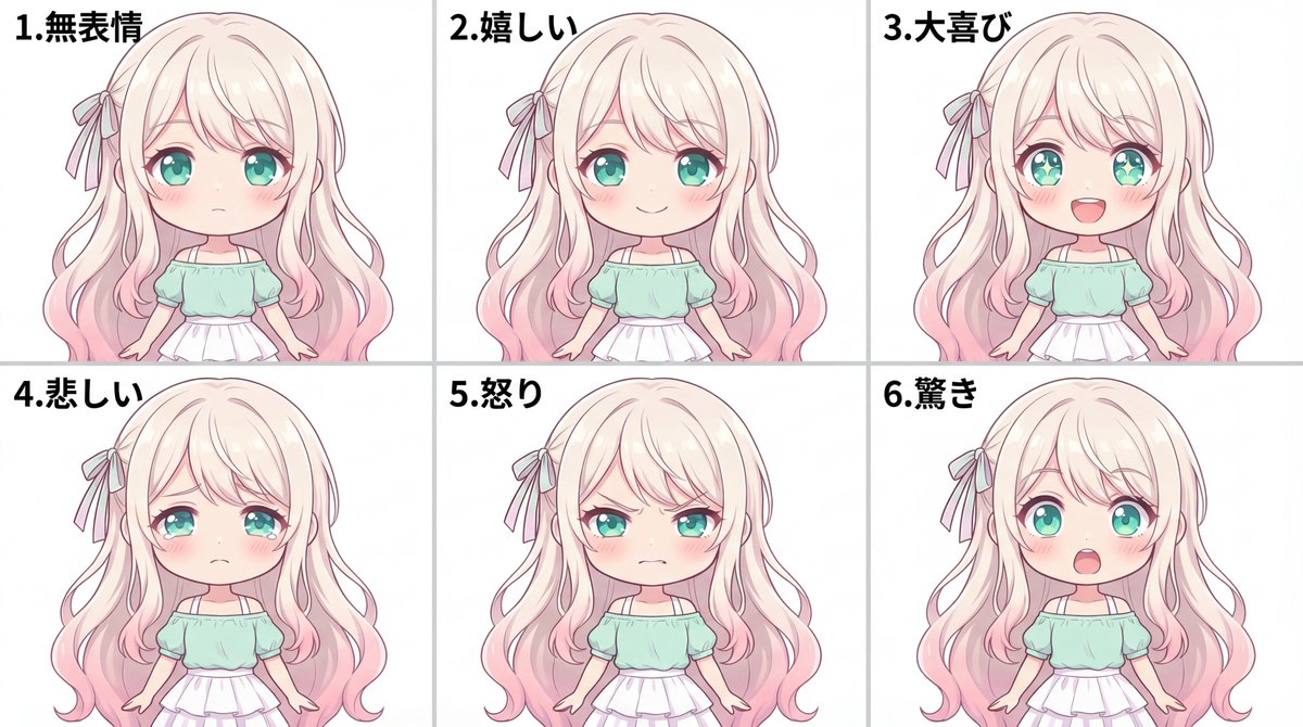 Character Expression Sheet Generation (Anime Style)