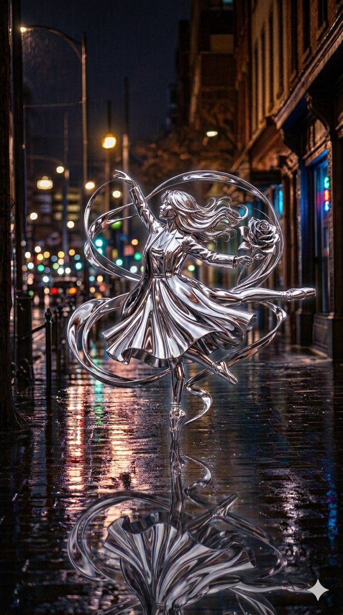 Ballerina Golden Energy Rain Illustration 2