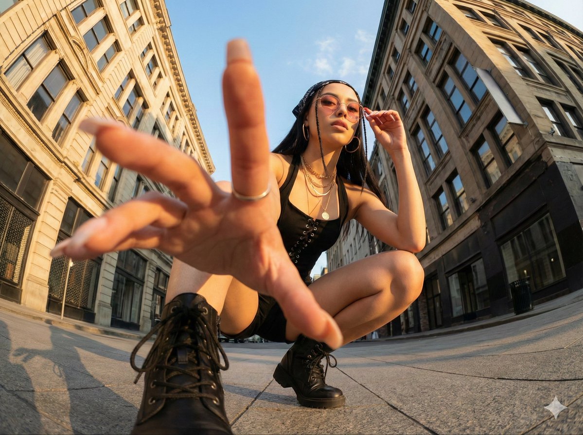 Ultra-Wide Angle Dynamic Pose Remake Prompt 4