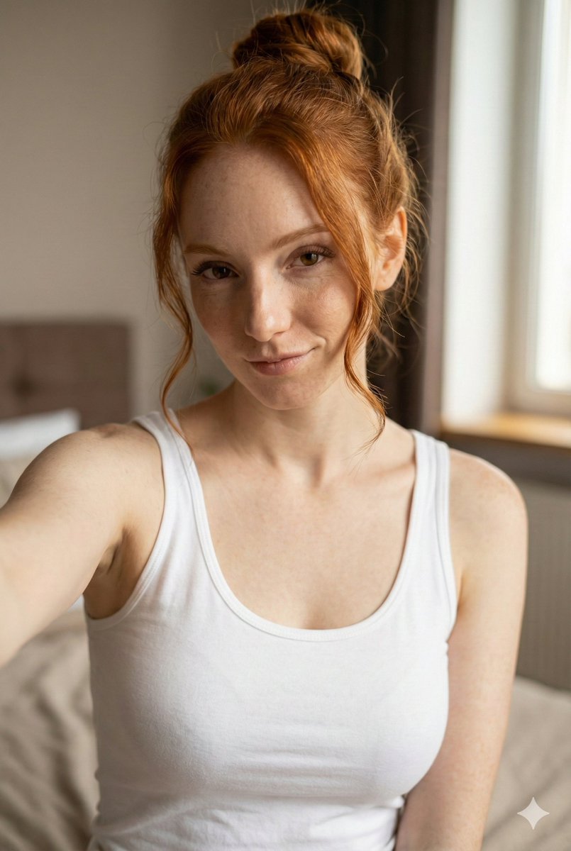 JSON Prompt for Flirty Morning Selfie Portrait