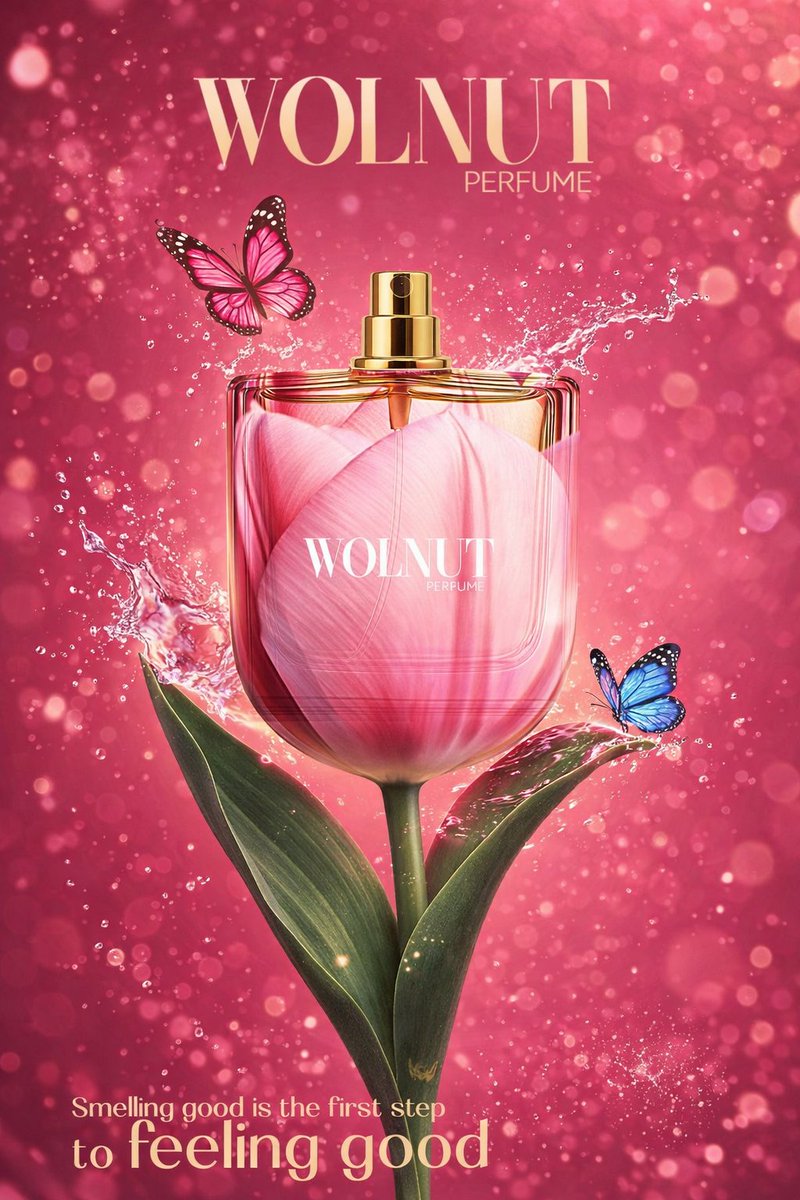 AI-Stylized Perfume Product Visual with Internal Petals 2