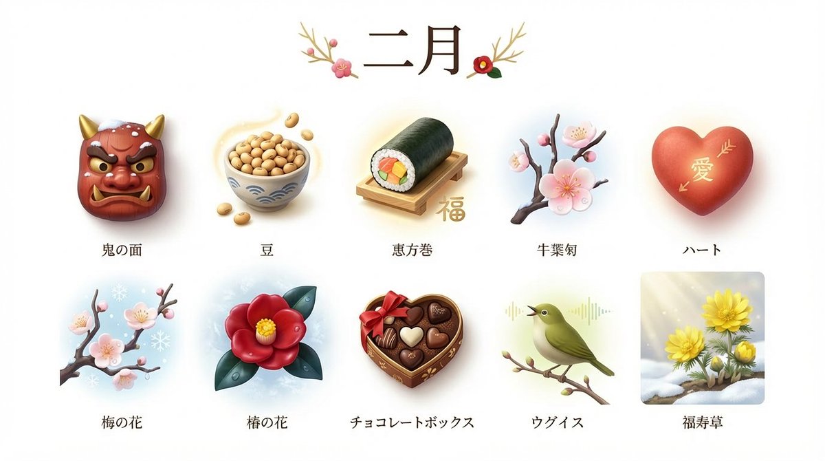 3D Icon Collection Representing Japanese Seasons 3