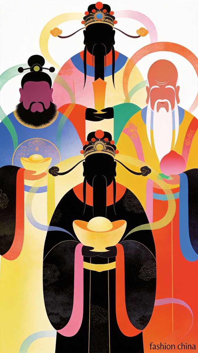 Vector Illustration for Five Gods of Wealth Red Packet Cover
