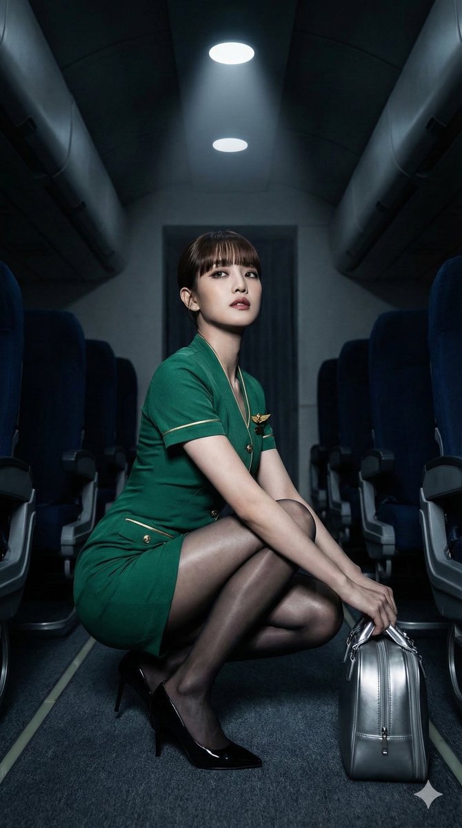 High-Contrast Noir Flight Attendant Prompt for Nano Banana Pro 2