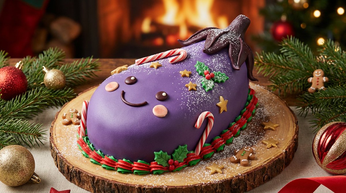 Turn a reference image into a realistic Christmas cake